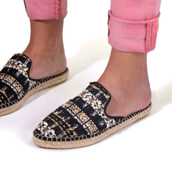 💕 TONI PONS ORIGENS PINK BLACK MULTI TWEED STITCHED ESPADRILLES! - Picture 12 of 16